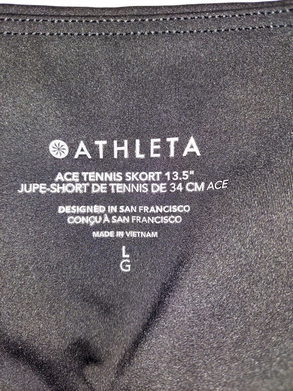 Athleta Black Ace Tennis Skort Pleated Athletic Mini Skirt Size L - Picture 3 of 9